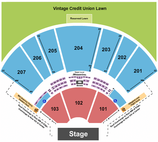 Hollywood Casino Amphitheatre Outlaw Music Festival Seating Chart